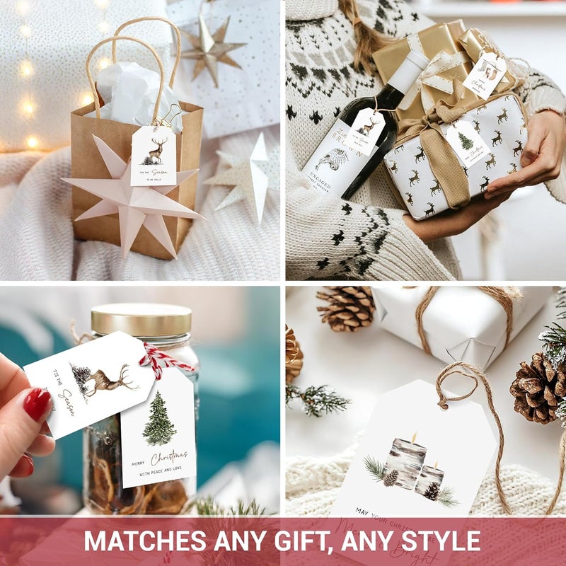 AUDREE Christmas Gift Tags Stickers and String (Woodland Christmas Gift Tags) - Image 5